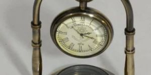 Brass Hanging Clock with Compass