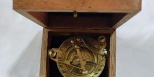 Golden Brass Sundial Direction Compass