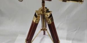Wooden Tripod Solid Brass Telescope