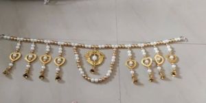 Golden and White Beads Toran