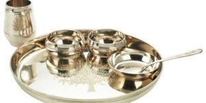 6 Pcs Bronze Thali Set