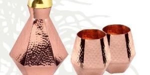 Copper Hexagon Carafe Set