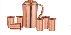 Copper Water Jug with 2 Glass Set