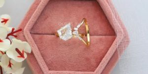 Yellow Gold Shield Cut Ring