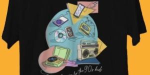 Black 90s Kids Printed Unisex T-Shirt