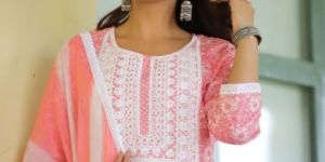 Ladies Pink Cotton Salwar Suit