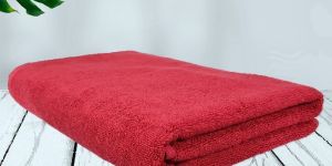 Rekhas Premium Cotton Red Bath Towel