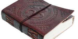 Genuine Leather Handmade Paper Leather Diary with Om Embosed