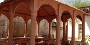 15 Feet Red Sandstone Temple