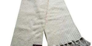 Men White Woolen Muffler
