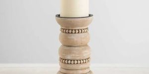 Antique Wooden Candle Holder