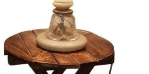 Foldable Small Round Wooden Stool End Table
