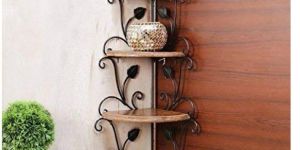 Wood 3-tier Corner Wall Shelves