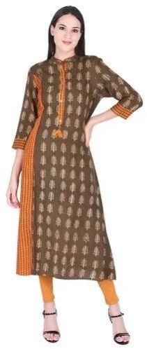 Rayon Designer Straight Kurtis