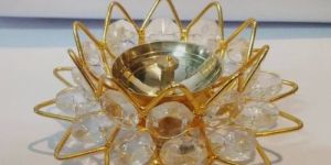 Brass Crystal Diya