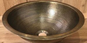 Round Brass Wash Basin