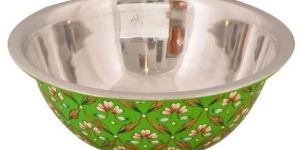 Hand Painted Green Salad Bowl