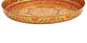 Stainless Steel Golden Puja Thali