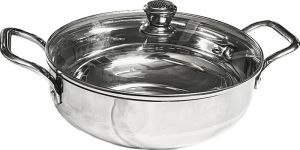 Stainless Steel Kadai with Glass Lid