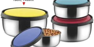 18 CM SS Lid Storage Bowl Set