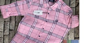 Mens Pink Cotton Shirt