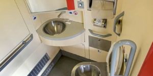 Silver Stainless Steel Floor Mounted Vacuum Toilets