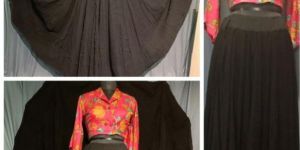 Designer Silk Tops and Kalidar Skirt