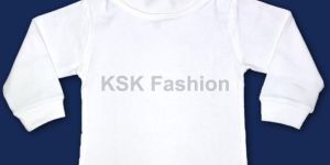 Cotton Lycra Boys White High Neck T Shirt