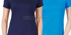 Womens Plain Round Neck T-Shirt