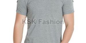 Mens Grey V Neck T-Shirt