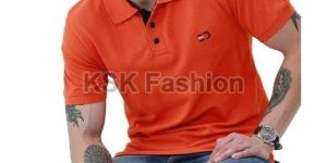 Mens Orange Polo T-Shirt