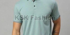Mens Plain Lycra Cotton Polo T-Shirt