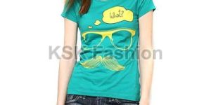 Womens Printed Round Neck T-Shirt