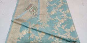 Sky Blue Tissue Silk Saree