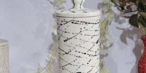 1Kg Black Textured Ceramic Jar