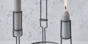 AL2065 Grey Iron Candle Holder