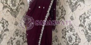 Georgette Aari Embroidered Saree