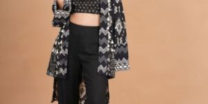 Ladies Crop Top and Palazzo with Shrug