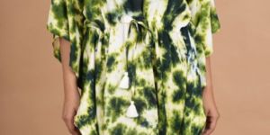 Olive Green Rayon Printed Kaftan