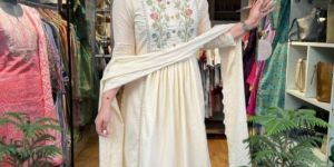 Cotton Chiefly Embroidery Kurta Pant and Dupatta Set