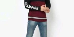 Mens Reliable Maroon Cotton Round Neck Tees