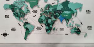 LED Wooden World Maps