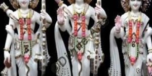 Gold Plated Marble RAM Darbar Statue