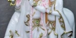 White Marble Radha Krishna Statue