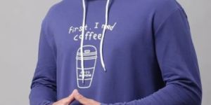Mens Blue Fleece Hoodies