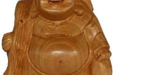 Wooden Laughing Buddha