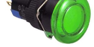 Mushroom Push Button 16MM GREEN