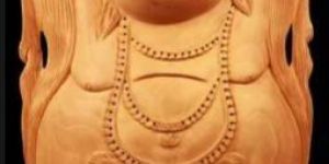 Wooden Laughing Buddha