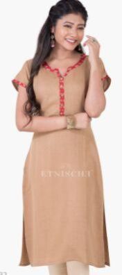 Textured Cotton Tunic with Contrast Details