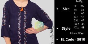 EPILOG Women Embroidered Straight Tunic Top